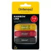 Intenso Rainbow Line Memoria USB 8 GB, USB-A 2.0, pack múltiple de 3, multicolor