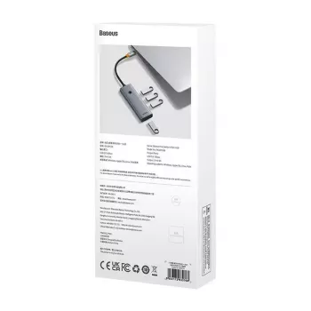 Hub 4en1 Baseus UltraJoy USB-C a USB 3.0 gris cable