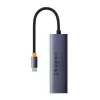 Hub 4en1 Baseus UltraJoy USB-C a USB 3.0 gris cable