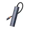 Hub 4en1 Baseus UltraJoy USB-C a USB 3.0 gris cable