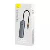 Hub 4en1 Baseus UltraJoy USB-C a USB 3.0 gris cable