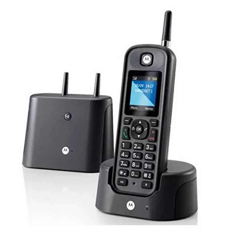 Teléfono DECT Motorola O201 identificación de llamadas negro terminal inalámbrico
