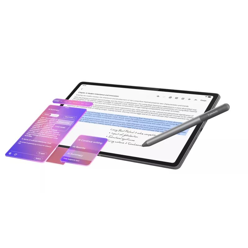 Lenovo Idea Tab Plus ZAG70201SE tableta, 12,1 pulgadas (30,7 cm) IPS, 8 GB RAM, 256 GB, Wi-Fi, Android 15, con lápiz, gris
