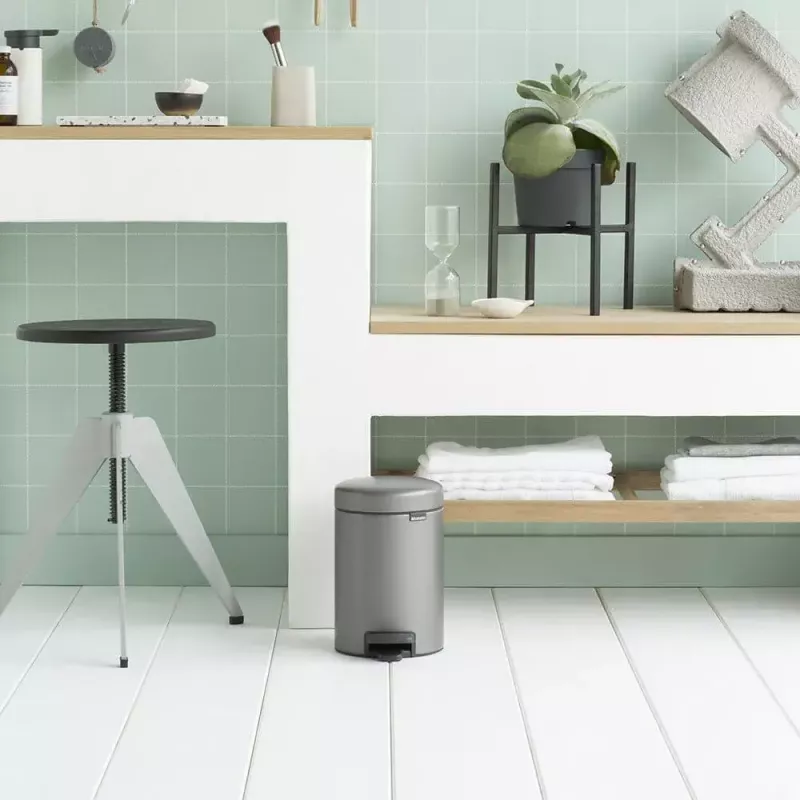 Cubo de basura Brabantia 113246 3 L redondo platino