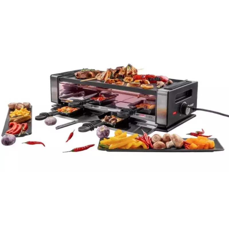 Raclette y parrilla Unold Delice Basic 1200 W 8 personas negro acero inoxidable