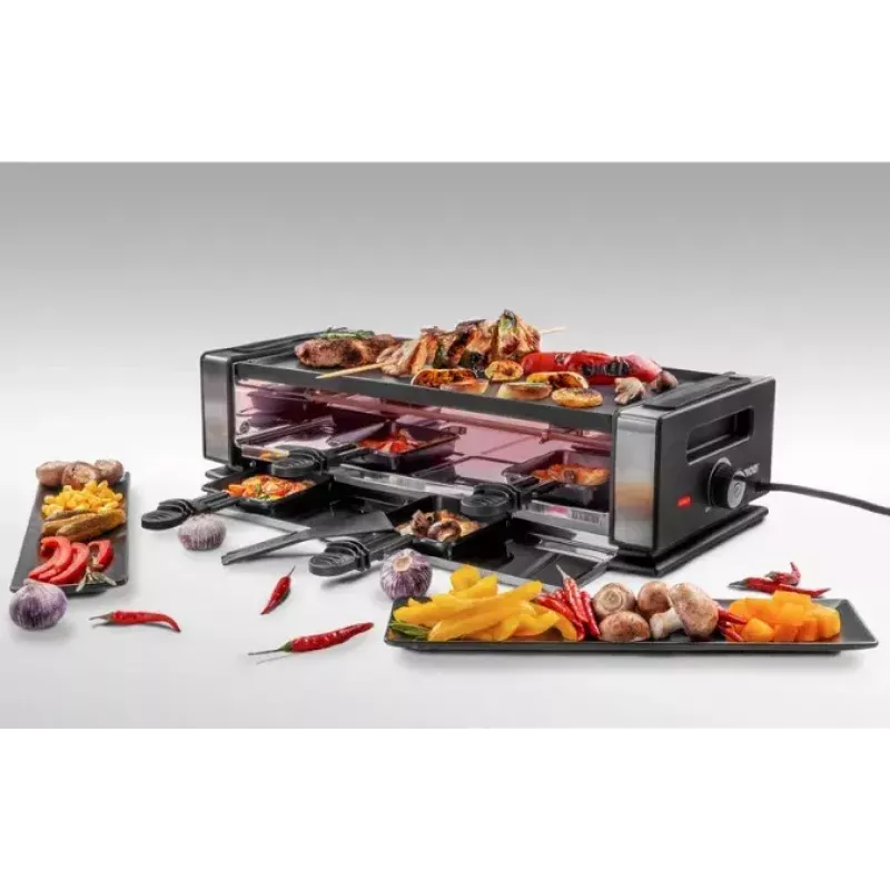 Raclette y parrilla Unold Delice Basic 1200 W 8 personas negro acero inoxidable