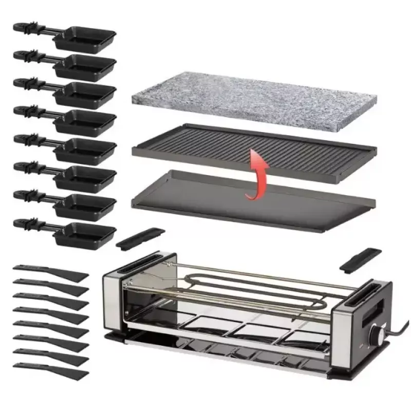 Raclette y parrilla Unold Delice Basic 1200 W 8 personas negro acero inoxidable