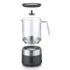 Espumador de leche Graef MS802 automático — 600 W, jarra de cristal, acero inoxidable y negro