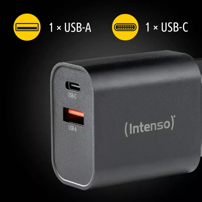 Fuente de alimentación Intenso W30AC 30 W USB-A USB-C negra