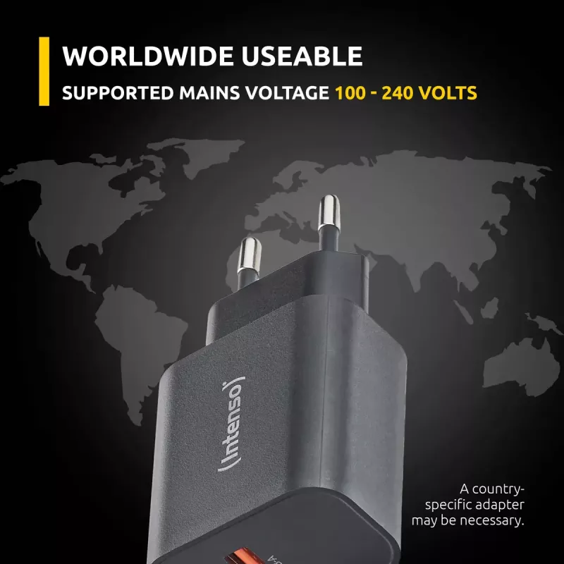 Fuente de alimentación Intenso W30AC 30 W USB-A USB-C negra