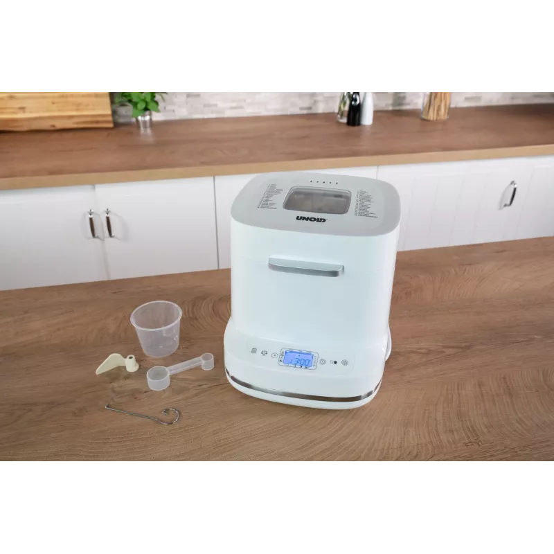 Máquina de pan Unold Esge Backmeister Bernd 68120 — 550 W, peso máx. del pan 1 kg, blanca, carcasa de plástico