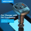 Cargador de coche Vention 3 puertos USB (USB-C + 2× USB-A) 30W/18W/5W negro