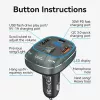 Cargador de coche Vention 3 puertos USB (USB-C + 2× USB-A) 30W/18W/5W negro