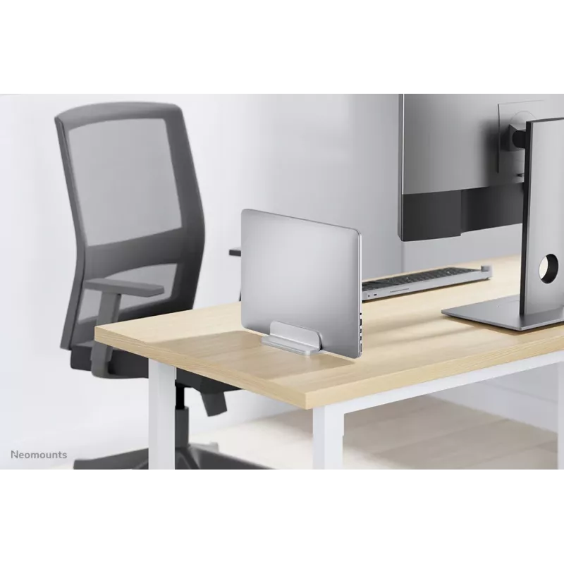 Neomounts NSLS300SILVER soporte vertical para portátil, 11–17 pulgadas, máx. 5 kg, aluminio, ajuste de altura 42 mm, ajuste de anchura 150 mm, ajuste de profundidad 92 mm, plata
