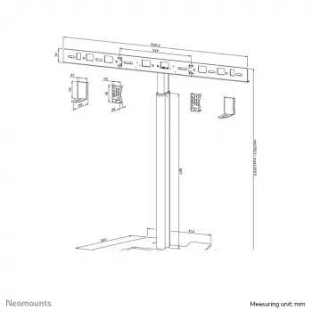 Soporte de suelo para videobar Neomounts AV80-500BL - VESA - máx. 10 kg - universal