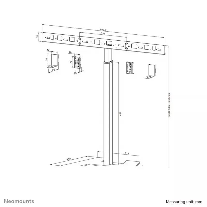 Soporte de suelo para videobar Neomounts AV80-500BL - VESA - máx. 10 kg - universal