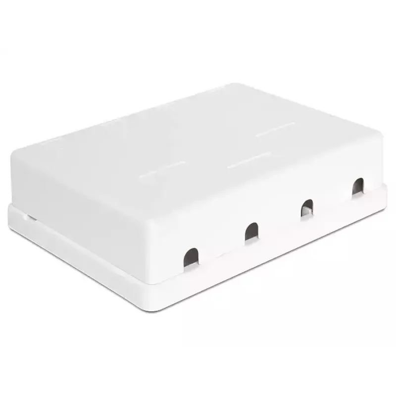 DeLOCK 86208 Caja Keystone de superficie, 4 puertos, blanco