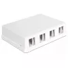 DeLOCK 86208 Caja Keystone de superficie, 4 puertos, blanco