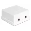 DeLOCK 86207 Caja Keystone de superficie vacía, 2 puertos, blanco