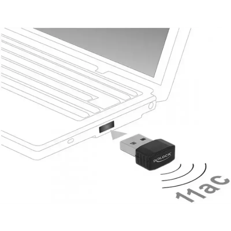 Tarjeta de red DeLOCK 12461 WLAN 433 Mbit/s