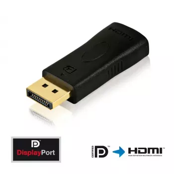 Cable adaptador DisplayPort a HDMI Innovation IT PI150 – DP a HDMI, contactos dorados, negro