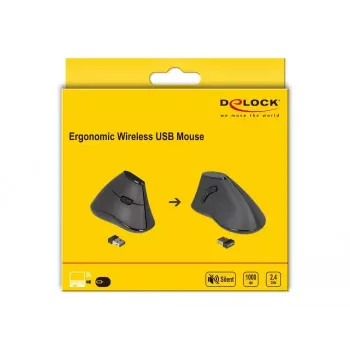 Ratón Office DeLOCK 12622 diestro RF inalámbrico óptico 1000 DPI