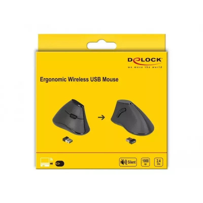 Ratón Office DeLOCK 12622 diestro RF inalámbrico óptico 1000 DPI