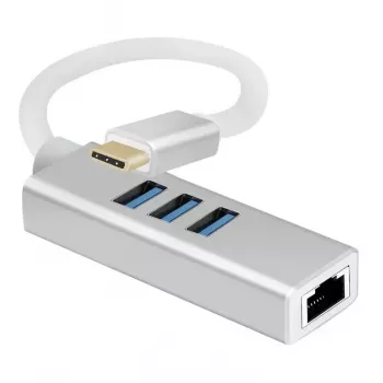 Hub USB Helos 288390 Type-C 5000 Mbit/s Plateado