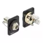 Conector hembra DELOCK 86790 de 6,35 mm negro/plata, 25,2×31,5×31,4 mm