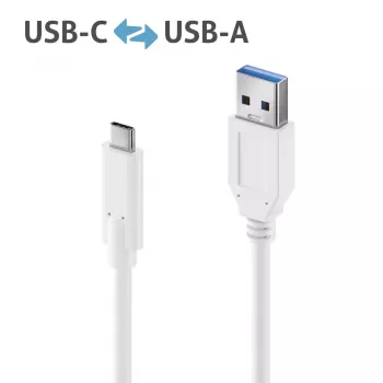 Cable USB PureLink IS2610-010 USB 3.2 Gen 2 1m USB-C USB-A blanco