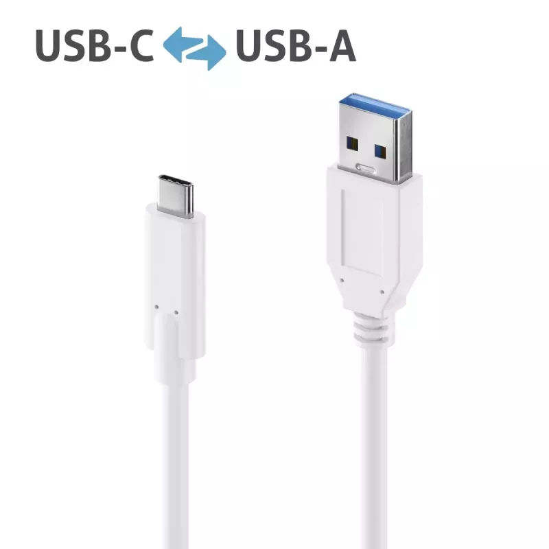 Cable USB PureLink IS2610-010 USB 3.2 Gen 2 1m USB-C USB-A blanco