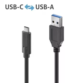 Cable USB PureLink IS2611-005 USB 3.2 Gen 2 0.5m USB C USB A negro