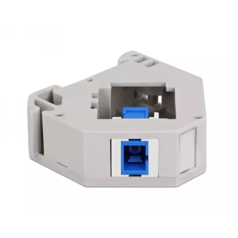 Delock 87164 adaptador para carril DIN con Keystone SC Simplex hembra a hembra, para carril DIN de 35 mm, azul/gris/blanco