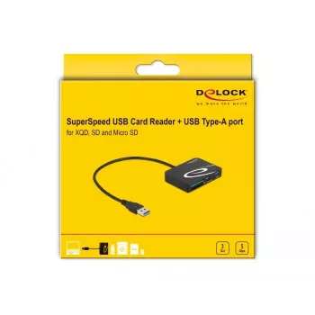 Lector de tarjetas DeLOCK 91756 negro MicroSD SD MMC USB 5 Mbit/s