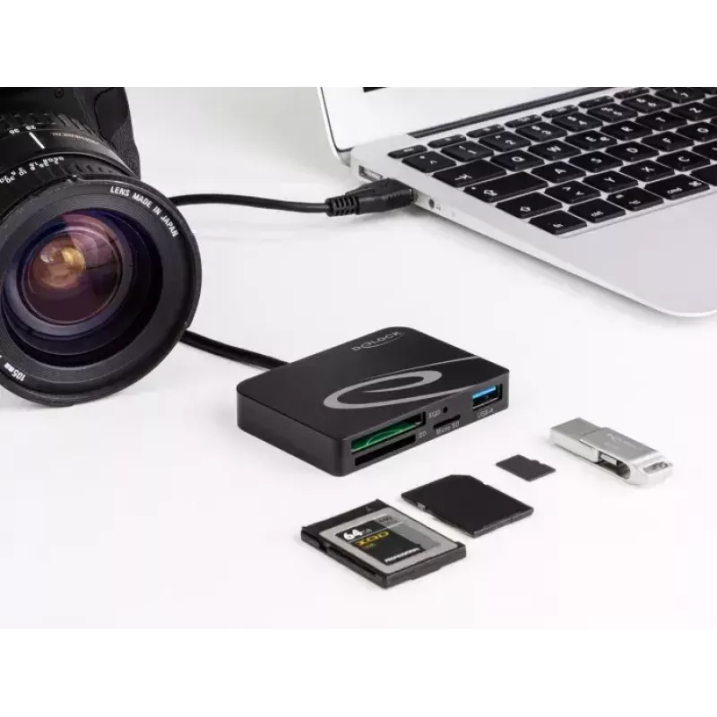 Lector de tarjetas DeLOCK 91756 negro MicroSD SD MMC USB 5 Mbit/s