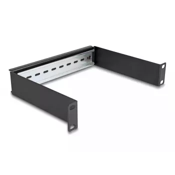 Guía de rack DeLOCK 10 inch panel para carril DIN 1U negro metal