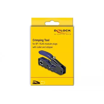 DeLOCK 90577 Alicate de crimpar herramienta de crimpado negro azul ancho 62 mm largo 135 mm alto 20 mm