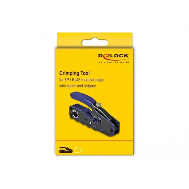 DeLOCK 90577 Alicate de crimpar herramienta de crimpado negro azul ancho 62 mm largo 135 mm alto 20 mm