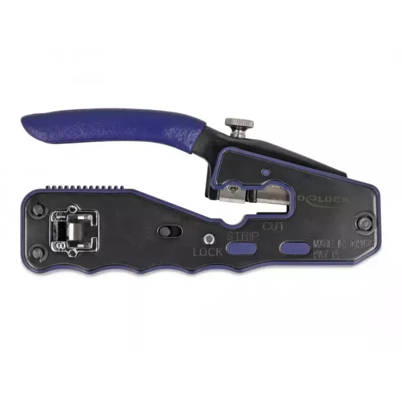 DeLOCK 90577 Alicate de crimpar herramienta de crimpado negro azul ancho 62 mm largo 135 mm alto 20 mm
