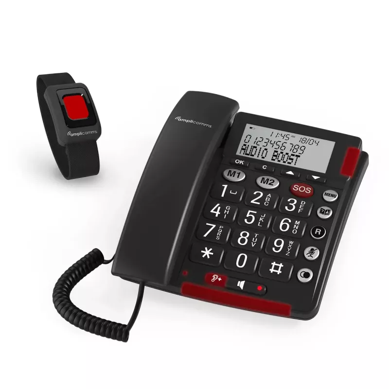 Teléfono analógico amplicomms BigTel 50 Alarm Plus identificación de llamadas gris oscuro