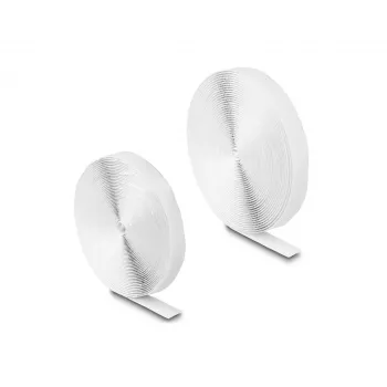 Cinta de velcro autoadhesiva DeLOCK L 10 m x An 20 mm blanca