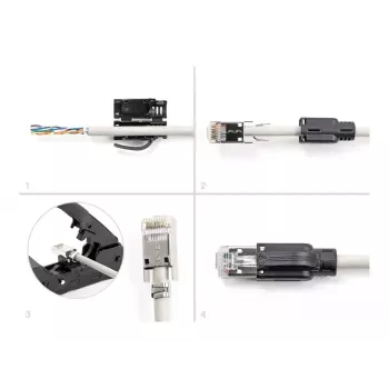 Set de conectores modulares RJ45 DeLOCK Cat.6A 25 uds. alivio de tracción protección fiable contra dobleces