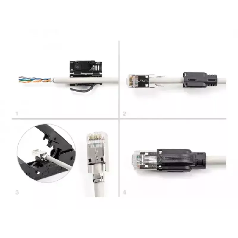 Set de conectores modulares RJ45 DeLOCK Cat.6A 25 uds. alivio de tracción protección fiable contra dobleces