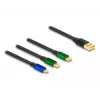 Cable de carga enrollable 3 en 1 DeLOCK Micro USB 2 x USB Type-C 1,13 m