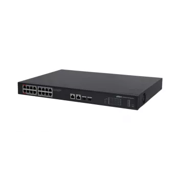 Dahua Technology PoE DH-PFS3220-16GT-190 switch de red Unmanaged L2 Gigabit Ethernet (10/100/1000) Power over Ethernet (PoE) 1U negro