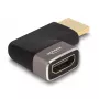 Adaptador HDMI DeLOCK conector macho a conector hembra 90° acodado a la izquierda 8K 60 Hz gris metal