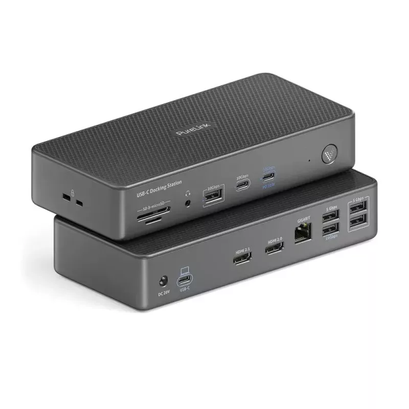 Dock para portátil PureLink VL-D200 con cable gris USB Power Delivery HDMI 2.0