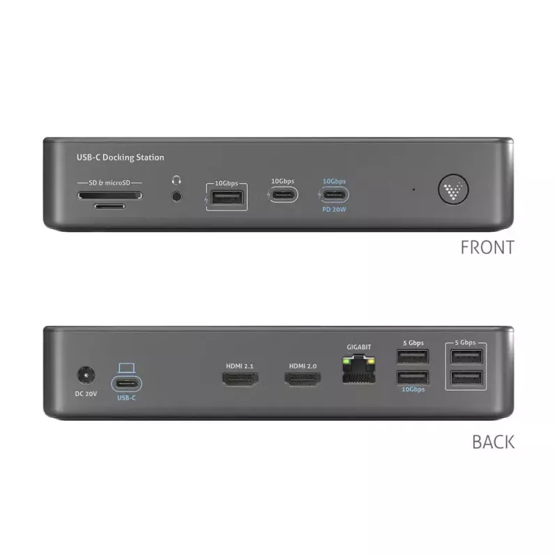 Dock para portátil PureLink VL-D200 con cable gris USB Power Delivery HDMI 2.0