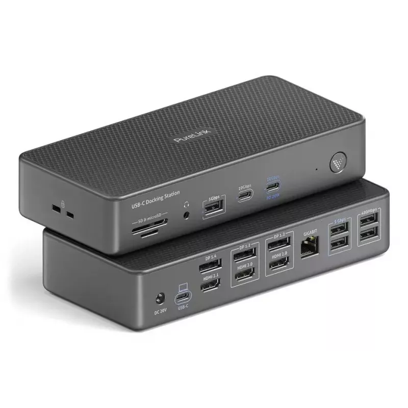 Estación de acoplamiento PureLink VL-D230DL USB 3.2 Gen 2 Type-C gris con cable