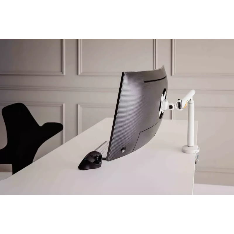 BakkerElkhuizen BE Flexible Single BNEBFSW brazo para monitor con muelle mecánico, montaje en escritorio, 17-35 pulgadas (43,2-88,9 cm), blanco
